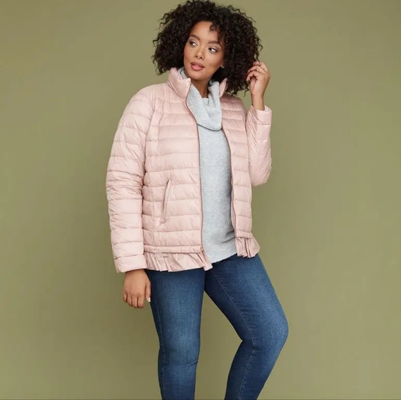 Lane Bryant Peplum Packable Puffer Jacket ThermoPlum Technology 26/28 H12143 - Picture 7 of 7